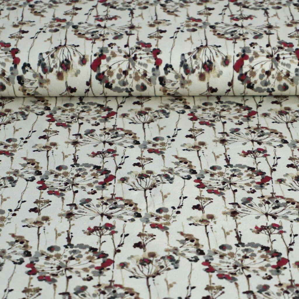 Viskosejersey Crepe Aquarellblüten hell - FVJ